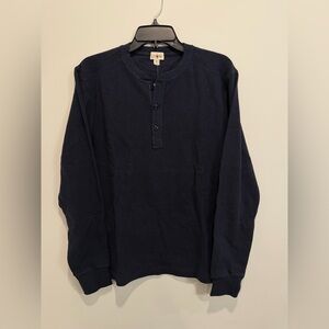 J Crew Men Navy Jacquard rib-knit henley Size Small MSRP $98